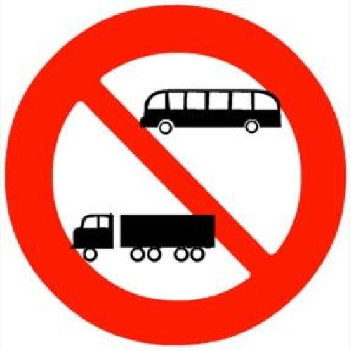Biển báo cấm xe oto khách và oto tải